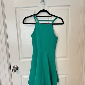Green Halter Neck Dress